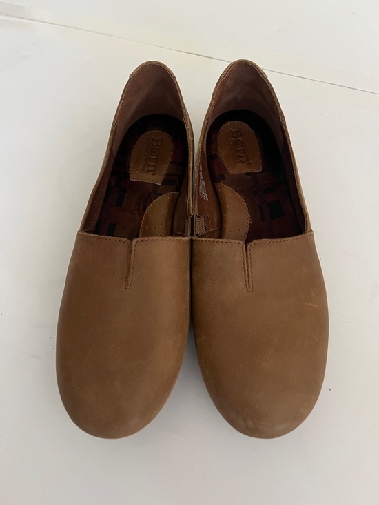 Born Shoes - Born Tan Slip-On Leather Flats